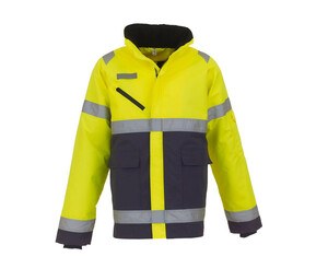 YOKO YK309 - Veste "Fontaine Storm" haute visibilité Hi Vis Yelow / Navy