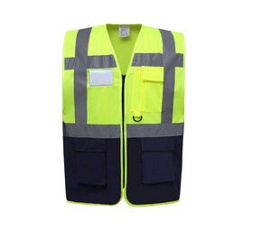 YOKO YK801 - Gilet multi-fonction haute sécurité Hi Vis Yellow/Navy