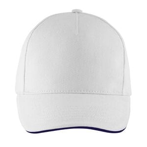 SOL'S 00594 - LONG BEACH Casquette 5 Panneaux White/ French Navy