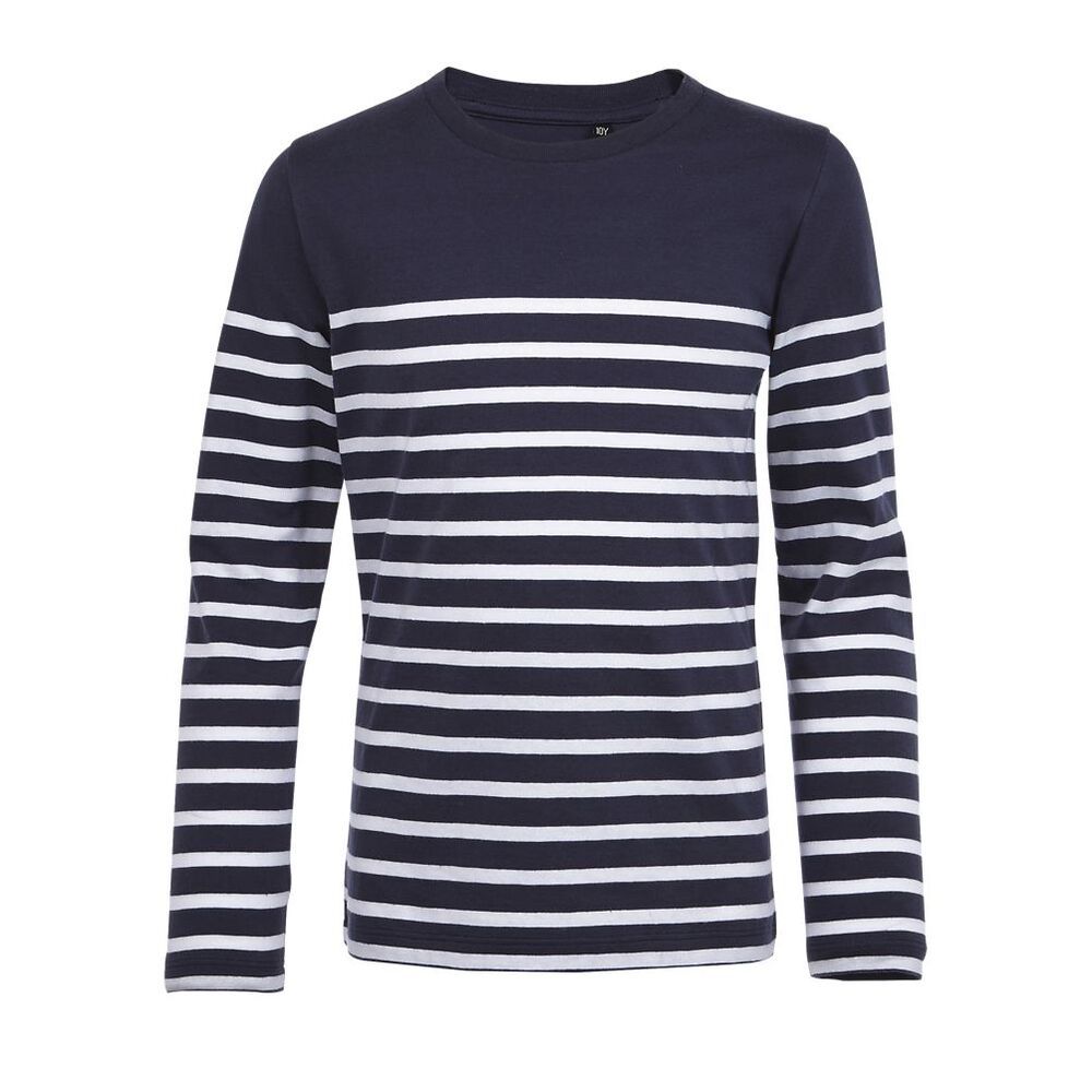 T-shirt Manches Longues Jules Gris Rayé Noir – Taille S Homme – Coton