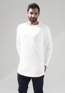Build Your Brand BY029 - T-shirt Oversize à Manches Longues Blanc