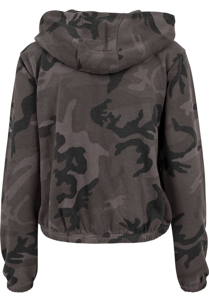 Build Your Brand BY065 - Sweat court à capuche Camo Femme