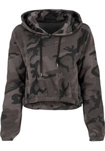 Build Your Brand BY065 - Sweat court à capuche Camo Femme dark camo