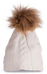 K-up KP537 - Bonnet à pompom White