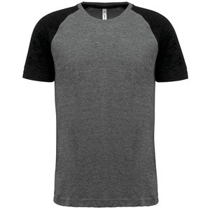 Proact PA4010 - T-shirt Triblend bicolore sport manches courtes adulte Grey Heather / Black Heather