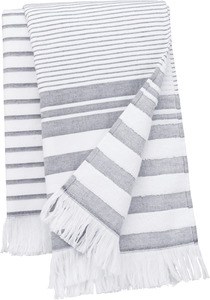 Kariban K132 - Fouta rayée avec franges Striped White / Smoke