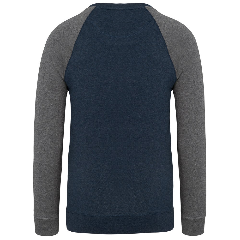 Kariban K491 - Sweat-shirt BIO bicolore col rond manches raglan homme