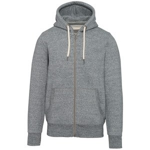 Kariban KV2306 - Sweat-shirt vintage zippé à capuche homme Slub Grey Heather