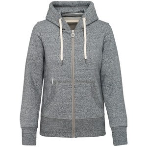 Kariban KV2307 - Sweat-shirt vintage zippé à capuche femme Slub Grey Heather