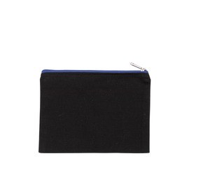 Kimood KI0721 - Pochette en coton canvas - modèle moyen Black / Royal Blue