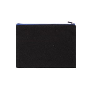 Kimood KI0722 - Pochette en coton canvas - grand modèle Black / Royal Blue