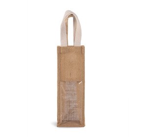 Kimood KI0267 - Sac porte bouteille en jute