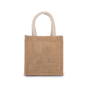 Kimood KI0272 - Sac style cabas en toile de jute - petit modèle