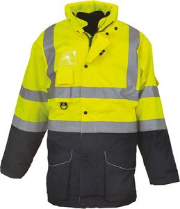 Yoko YHVP711 - Parka de sécurité haute visibilité 7 en 1 Hi Vis Yellow/Navy