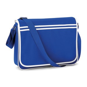 Bag Base BG71 - Sac messenger rétro Bright Royal / White