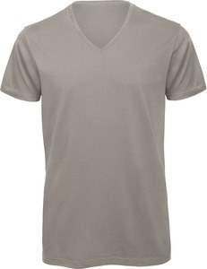 B&C CGTM044 - T-shirt BIO Inspire col V Homme Light Grey