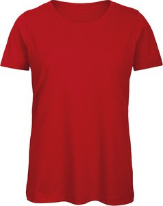 B&C CGTW043 - T-shirt Organic Inspire col rond Femme Rouge