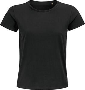 SOL'S 03579 - Pioneer Women Tee Shirt Femme Jersey Col Rond Ajusté Noir profond
