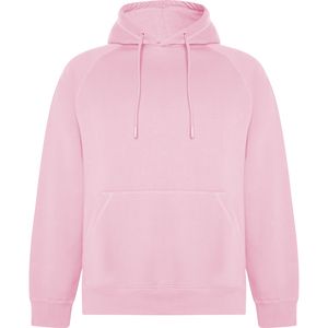 Roly SU1074 - VINSON Sweat à capuche unisexe en coton biologique peigné et polyester recyclé Light Pink