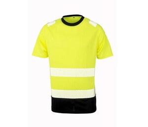 RESULT RS502X - T-shirt haute visibilité en polyester recyclé Fluorescent Yellow / Black