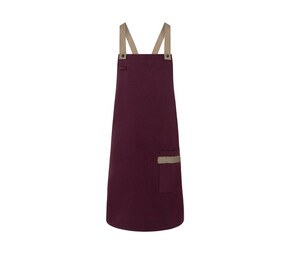 Karlowsky KYLS38 - Tablier À Bavette Urban-Look Avec Bretelles Croisées Et Poche Aubergine