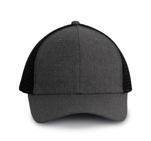 K-up KP142 - Casquette Urban Trucker - 6 panneaux Steel Grey Heather / Black