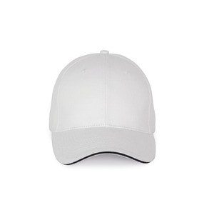 K-up KP185 - Casquette avec visière sandwich contrastée - 6 panneaux Blanc / Bleu marine