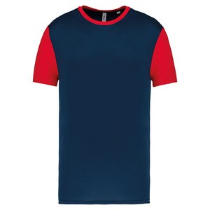 Proact PA4023 - T-shirt manches courtes bicolore adulte Sporty Navy / Sporty Red