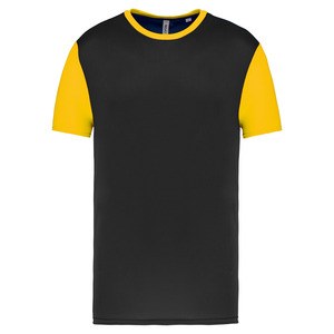 Proact PA4023 - T-shirt manches courtes bicolore adulte Black / Sporty Yellow