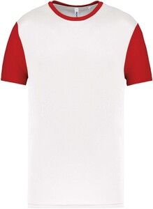 Proact PA4024 - T-shirt manches courtes bicolore enfant White / Sporty Red