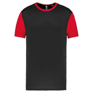 Proact PA4024 - T-shirt manches courtes bicolore enfant Black / Sporty Red