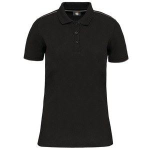 WK. Designed To Work WK271 - Polo manches courtes contraste DayToDay femme Black / Silver