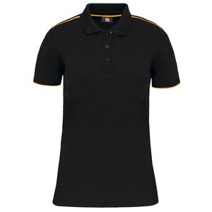 WK. Designed To Work WK271 - Polo manches courtes contraste DayToDay femme Black / Yellow