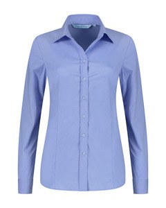 LEMON & SODA LEM3923 - Shirt Poplin mix LS for her Bleu ciel