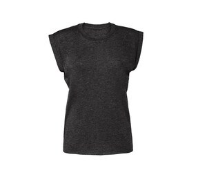 Bella+Canvas BE8804 - T-shirt femme manches roulées Dark Grey Heather