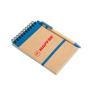 GiftRetail IT3789 - SONORA Bloc-notes recyclé et stylo Bleu