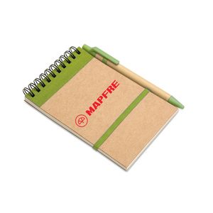 GiftRetail IT3789 - SONORA Bloc-notes recyclé et stylo Lime