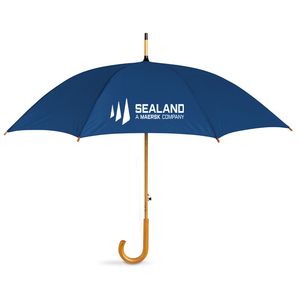 GiftRetail KC5131 - CUMULI Parapluie avec poignée en bois Bleu