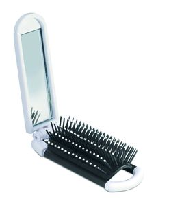 GiftRetail KC5720 - ALWAYS Brosse pliable avec miroir Blanc