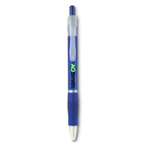 GiftRetail KC6217 - MANORS Stylo bille  grip caoutchouc Transparent Blue