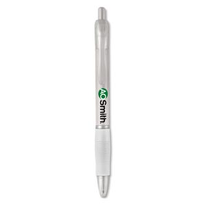 GiftRetail KC6217 - MANORS Stylo bille  grip caoutchouc Transparent White