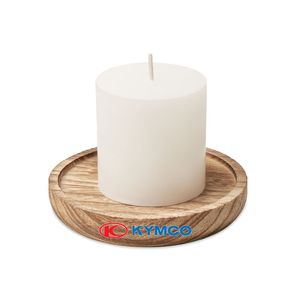 GiftRetail MO6282 - PENTAS Bougeoir rond avec bougie Wood