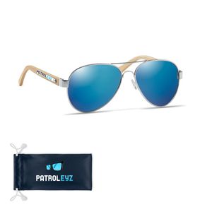 GiftRetail MO6450 - HONIARA Lunettes de soleil en bambou Bleu