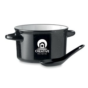 GiftRetail MO6606 - PIGA BOWL Bol vintage en céramique 550 ml Noir