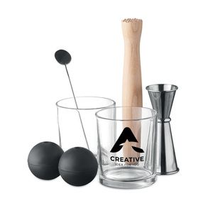 GiftRetail MO6620 - NIGHT Set de 7 pièces pour cocktail matt silver