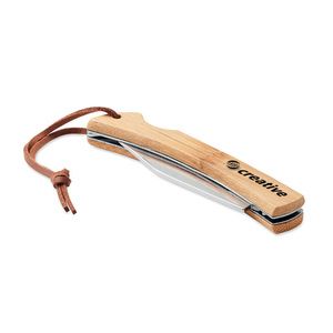 GiftRetail MO6623 - MANSAN Couteau pliable en bambou Wood