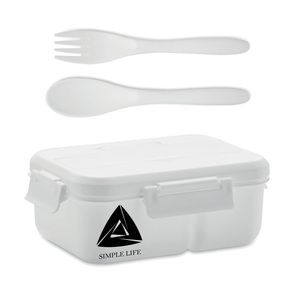 GiftRetail MO6646 - MAKAN Lunch box et couverts en PP Blanc