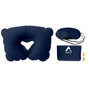GiftRetail MO7263 - TRAVELPLUS Set oreiller, masque, bouchons Bleu