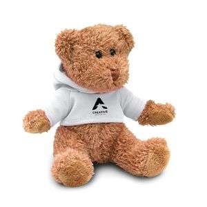 GiftRetail MO7375 - JOHNNY Ours en peluche avec T-shirt Blanc