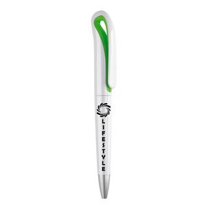 GiftRetail MO7793 - WHITESWAN Stylo à bille Twist en ABS Lime